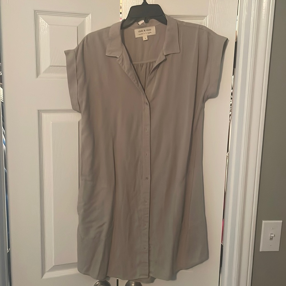Cloth & Stone Belted Button Down Shirt Dress